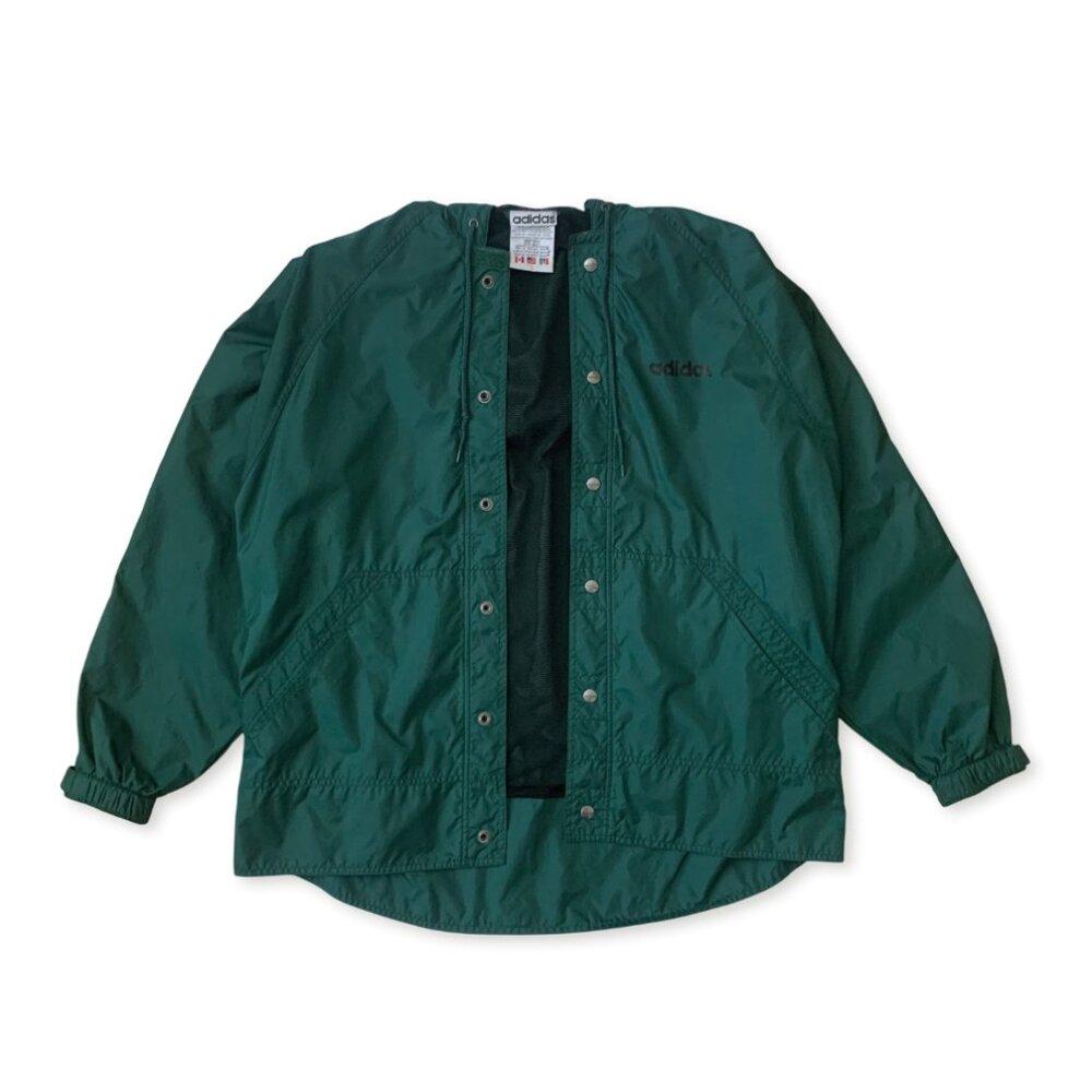 Vintage Y2K Adidas Windbreaker Technical Jacket Coat Green Streetwear Activewear